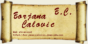 Borjana Ćalović vizit kartica
